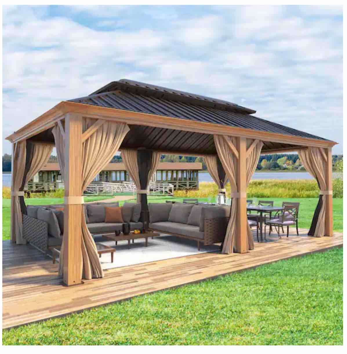 12 Ft. W x 20 Ft. D Metal Patio Gazebo XWG-217MS-B1 (incomplete box 2 of 6 only)