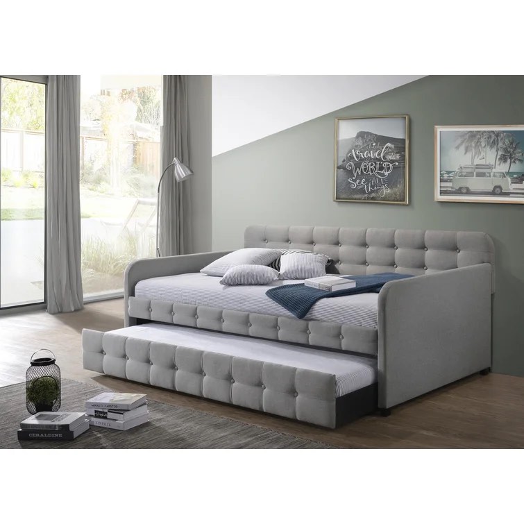 Seraphine Upholstered Daybed with Trundle (incomplete box A only)