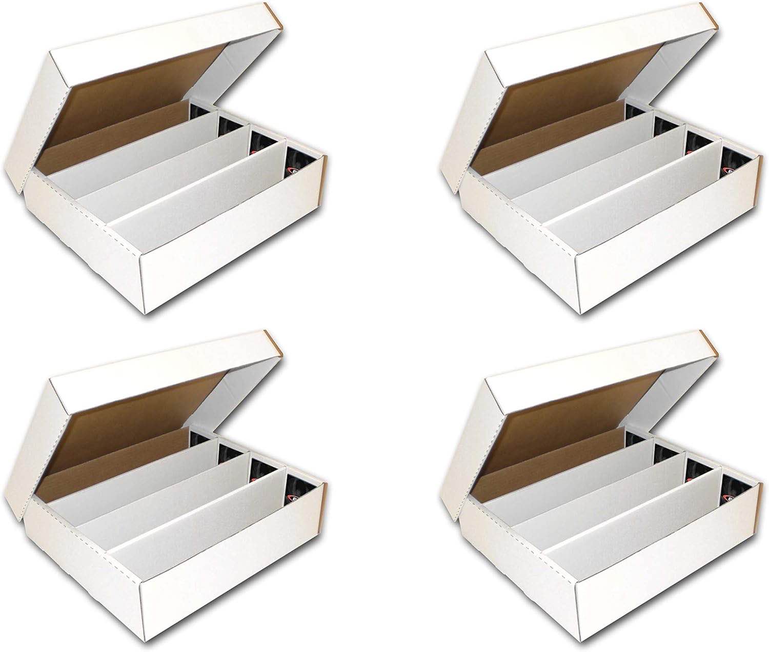 BCW 4ct Monster Box Trading Card Storage Box | Holds 3200 Card | Sports Card Storage Boxes | Trading Card Box | Premium Cardboard Storage Box for Magic, Sports Cards | Assembly Required