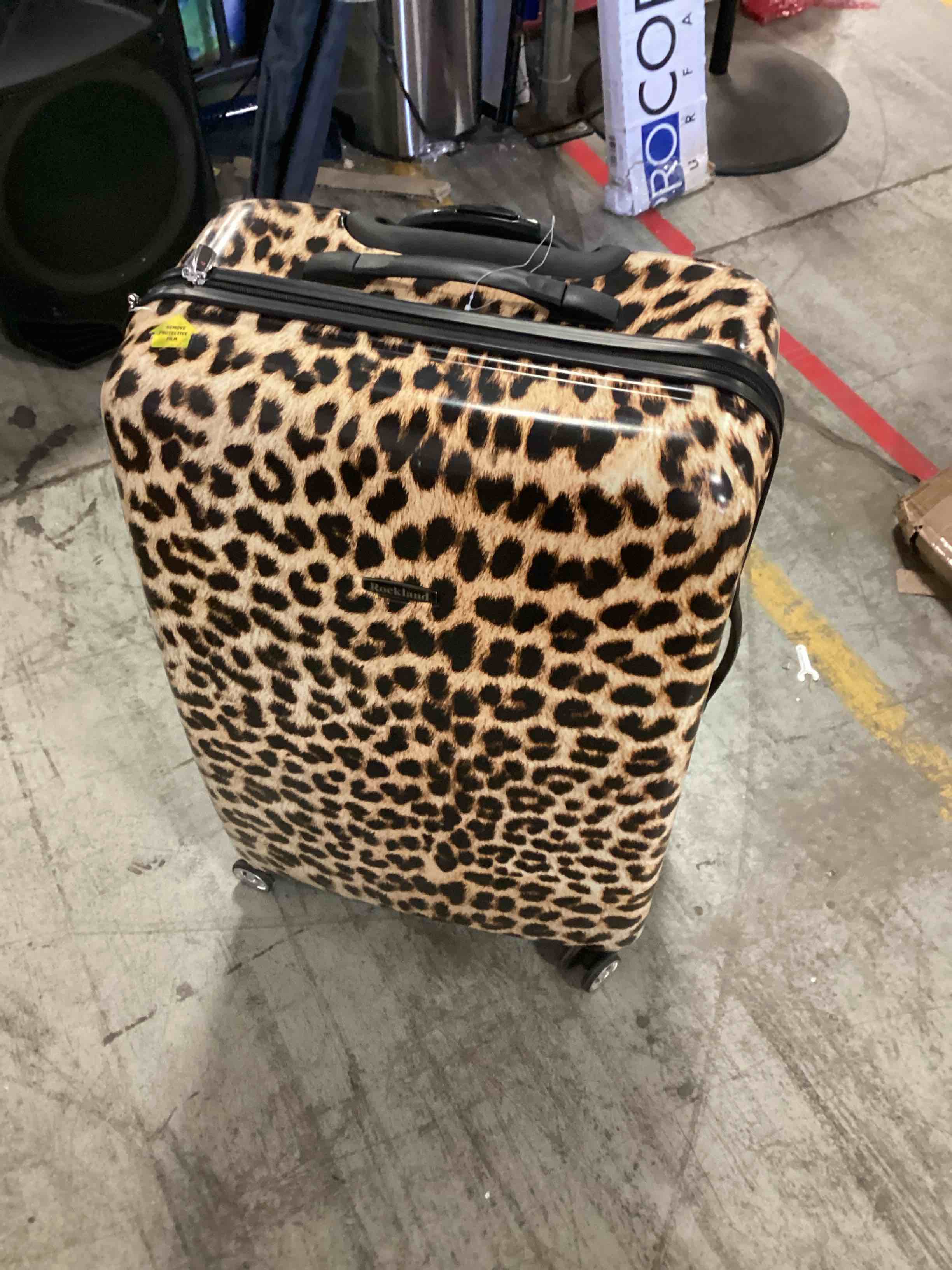 Rockland Safari Hardside Spinner Wheel Luggage, Leopard