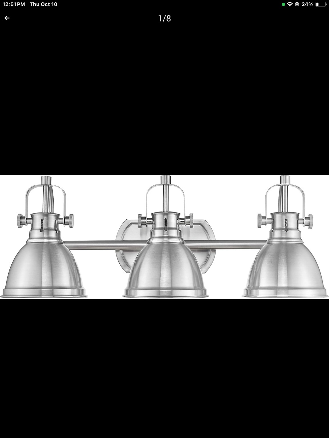 Emliviar 3-Light Bathroom Vanity Light Fixture, Brushed Nickel Finish with Metal Shade, 4054S