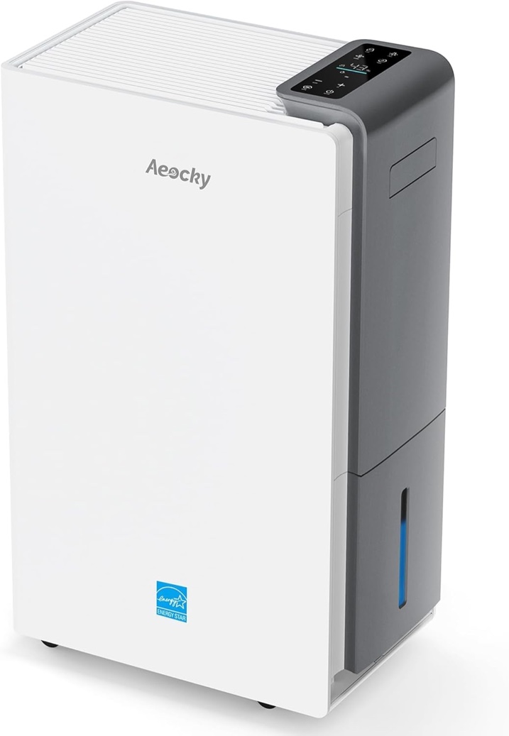 4500 Sq.Ft Most Efficient Energy Star 2024 Dehumidifier,AEOCKY 52 Pint/Day Smart Compressor Dehumidifier with Drain Hose, Intelligent Humidistat,for Basement, Large Room, Bedroom, Home, Bathroom, RV