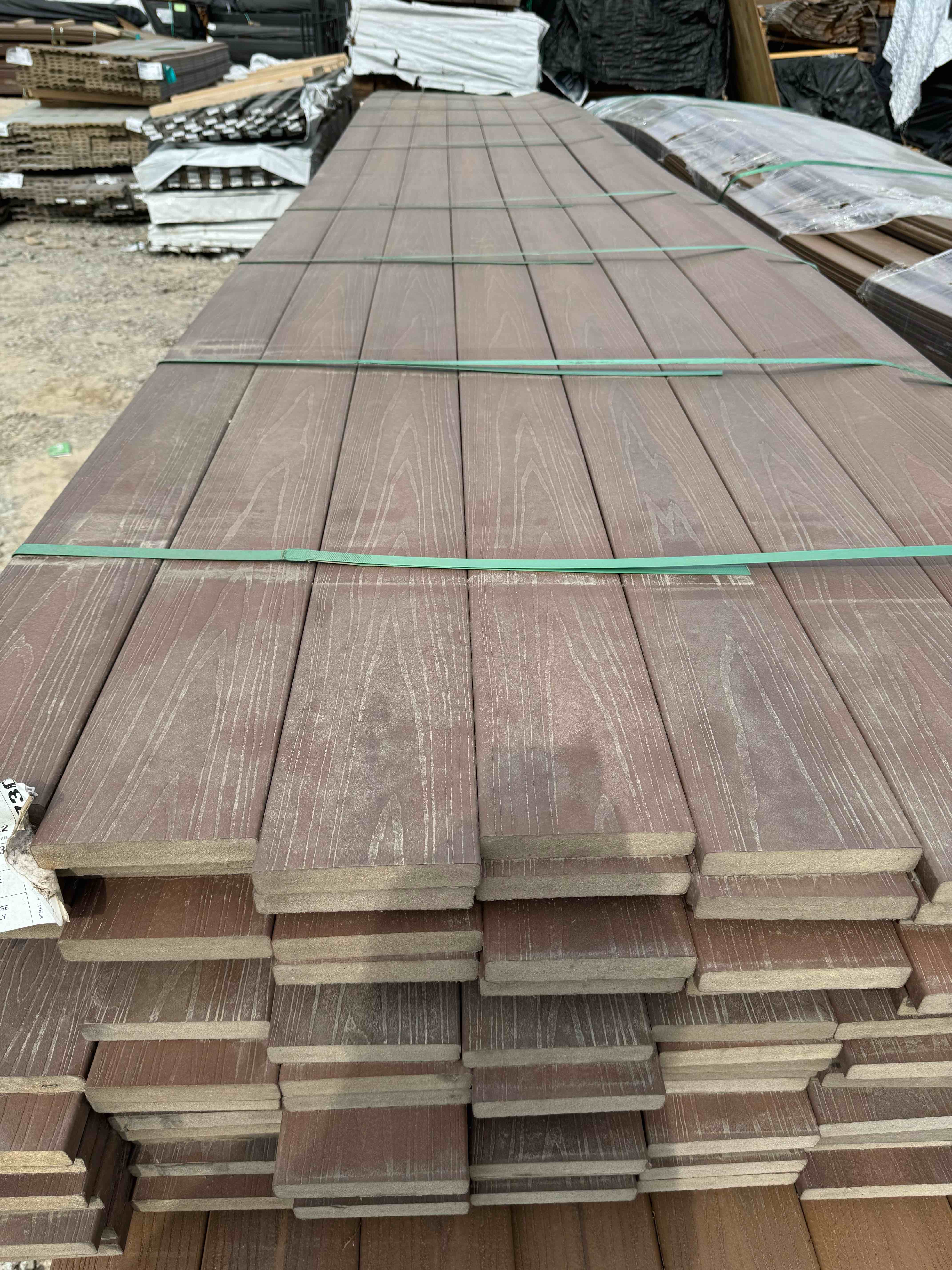 800 linear foot 40 pieces brown square edge 20’ composite decking your bid per linear foot  