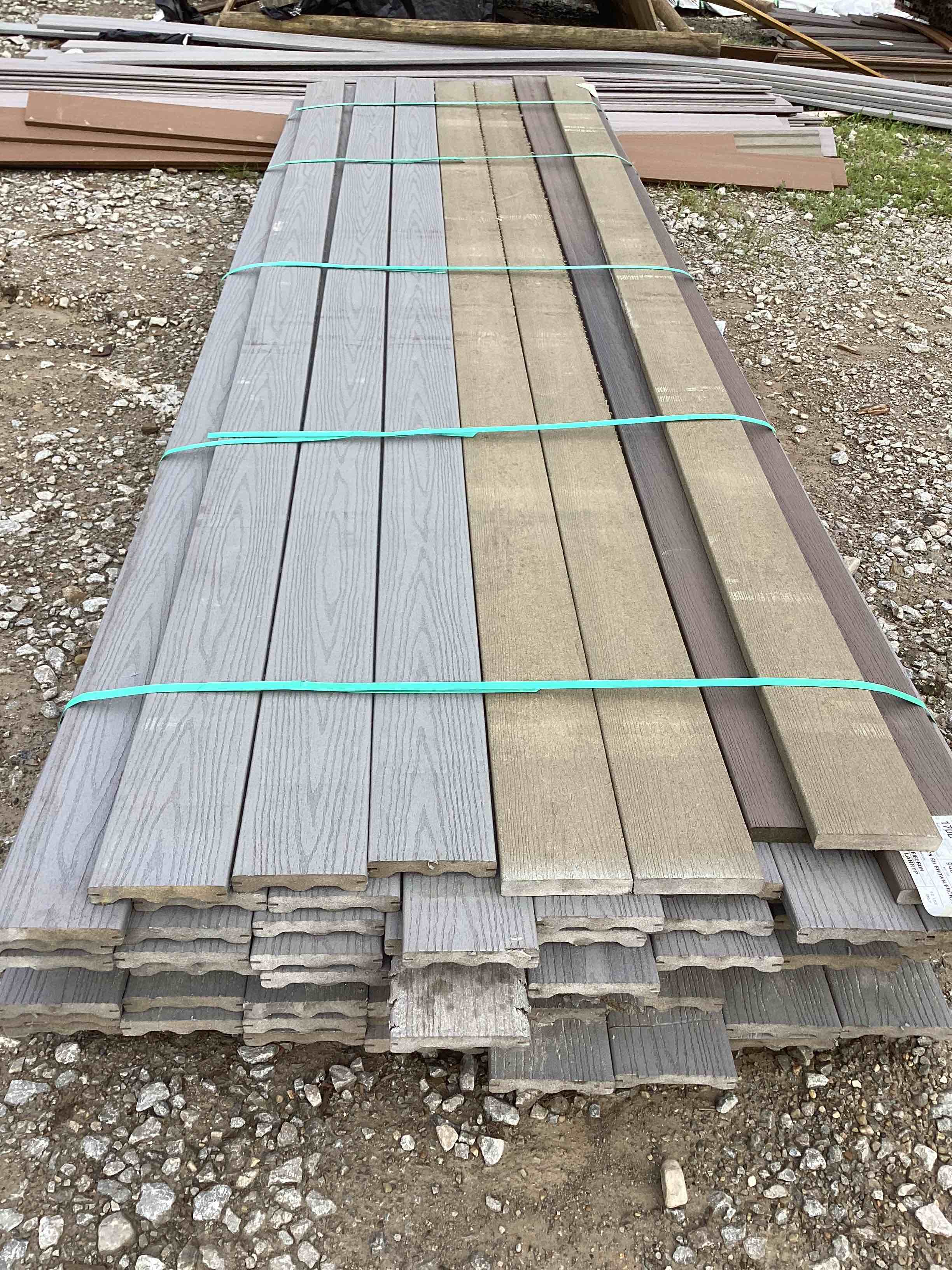 288 linear foot 24 pieces 12’ gray grooved composite decking your bid per linear foot 