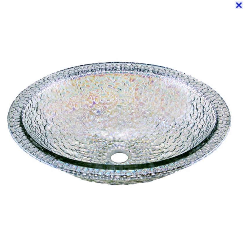 JSG Hard rock glass pebble Undermount drop in Krystal