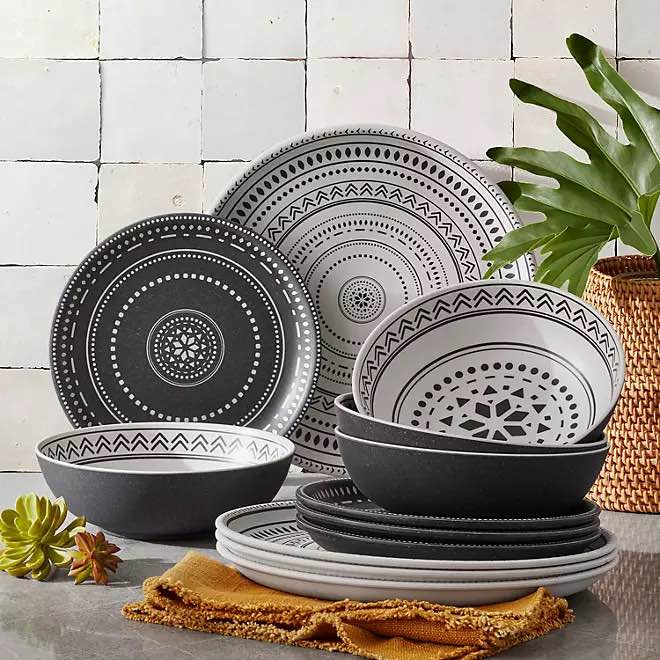 Member's Mark 12-Piece Bamboo Melamine Dinnerware Set