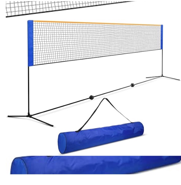 ORIENTOOLS Badminton Tennis Net Set, Portable Sports Set with Poles Carrying Bag for Kids Volleyball Pickleball Indoor, Outdoor, Beach, Backyard (10ft 14ft 17ft)
