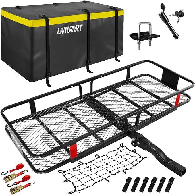 LWH210802 LWTURMRT Hitch Cargo Carrier and Receiver Hitch Cargo Rack Rust Resistant Baking Paint and Alloy Steel Material
