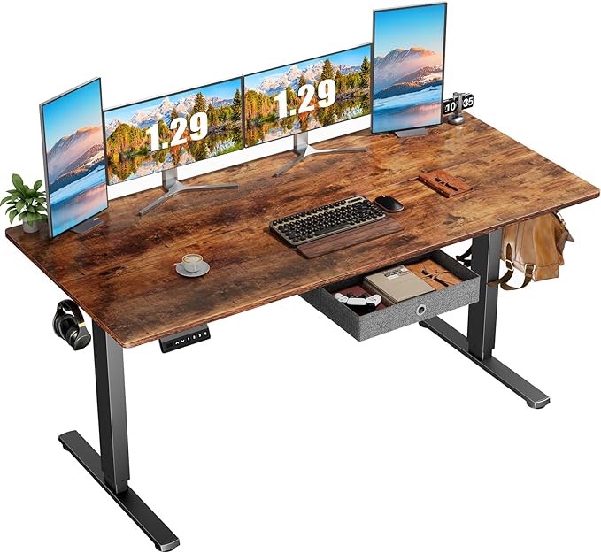 D-ELT001-6324BC-WT electric sit stand desk