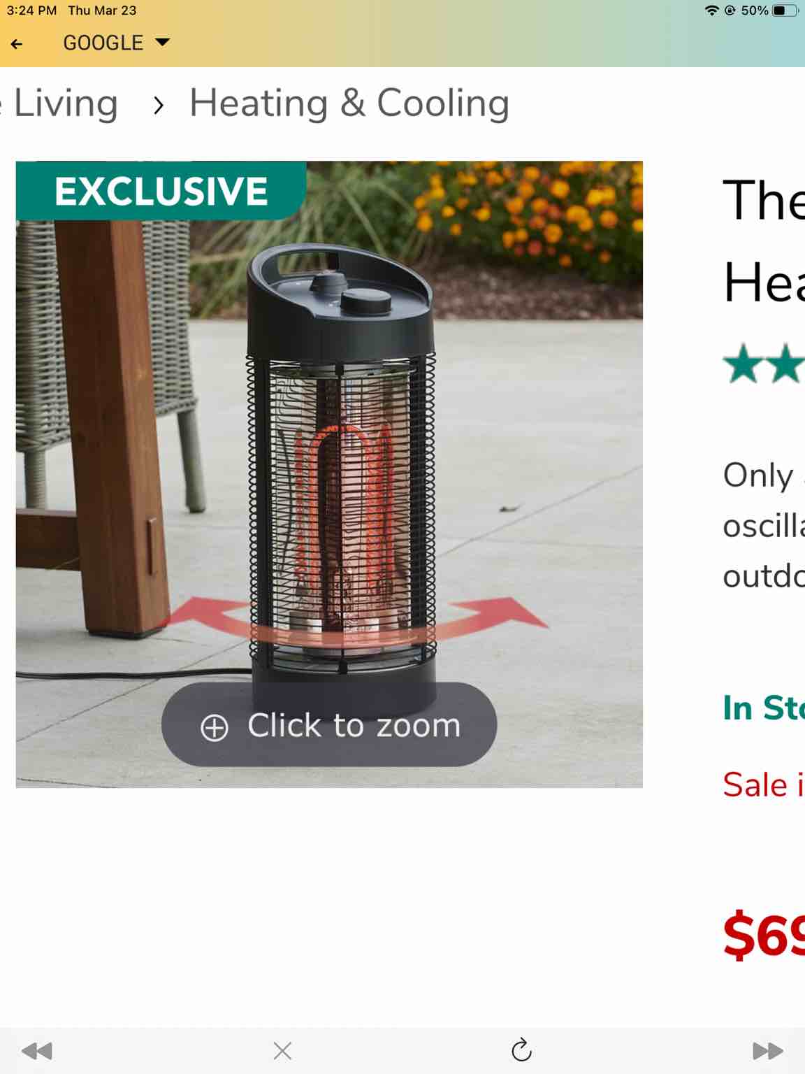 The Indoor/Outdoor Oscillating Heater