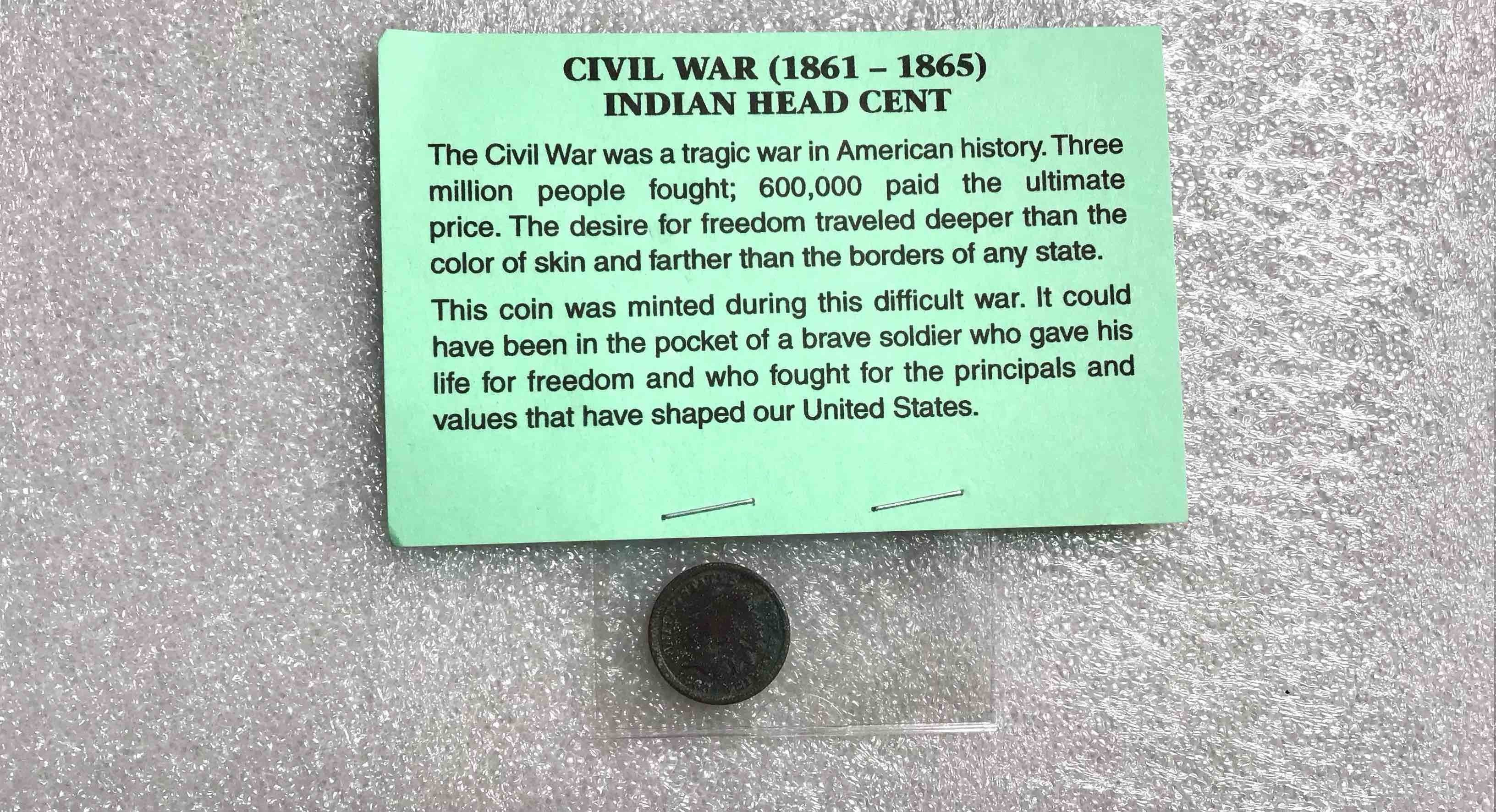 1865 Civil War Indian Head Cent