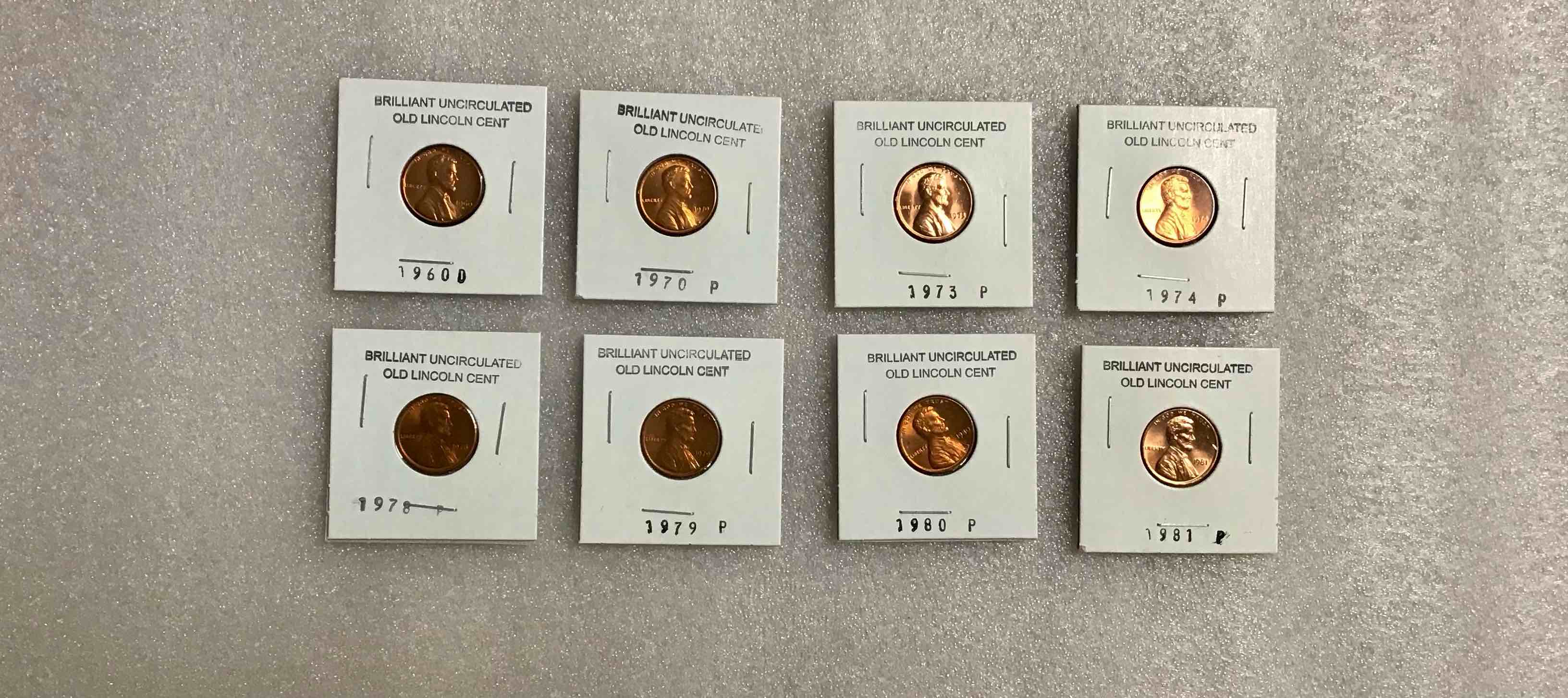 8 Brilliant Uncirculated Old Lincoln Cent