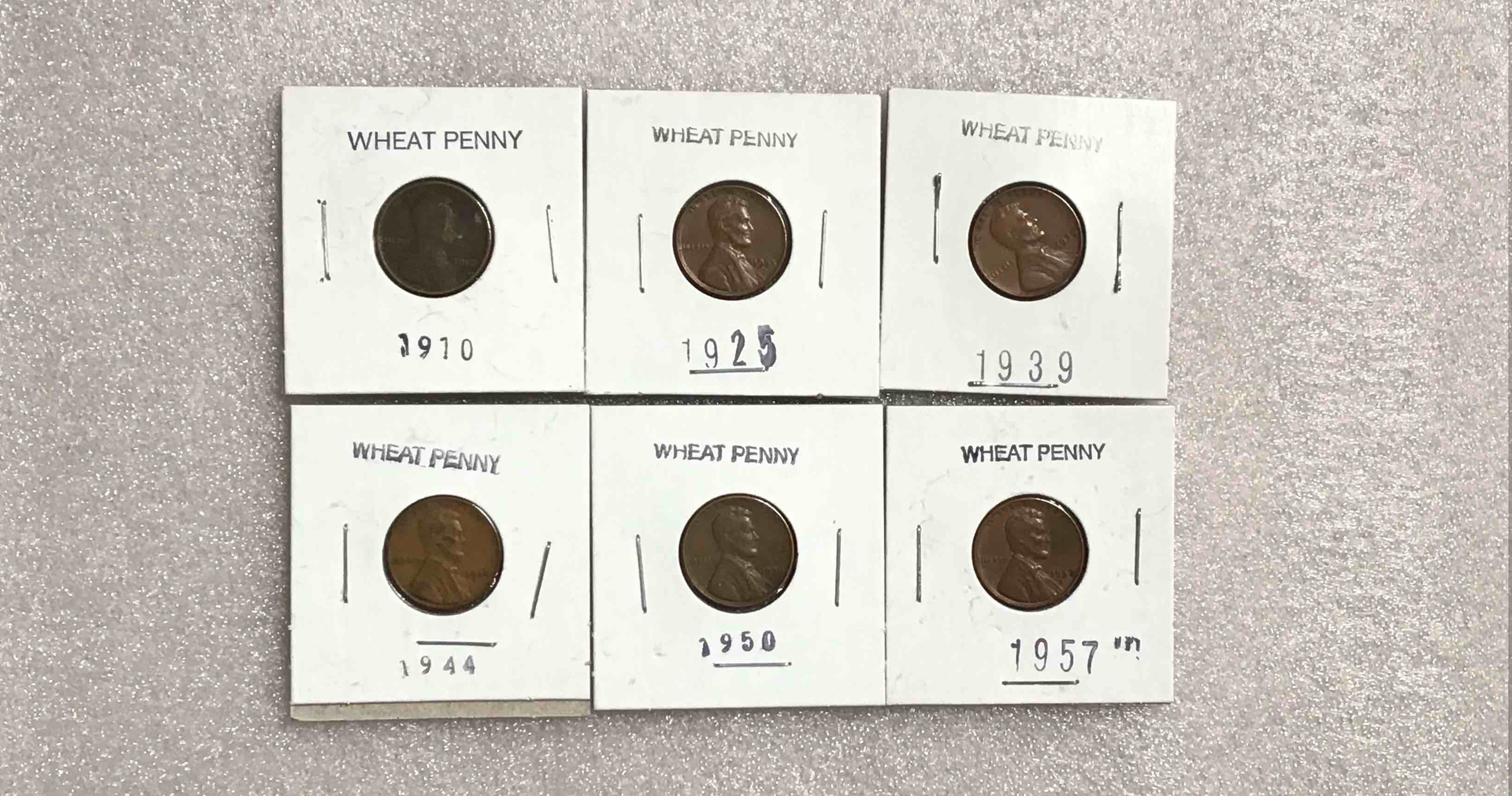 6 Old Wheat Pennies