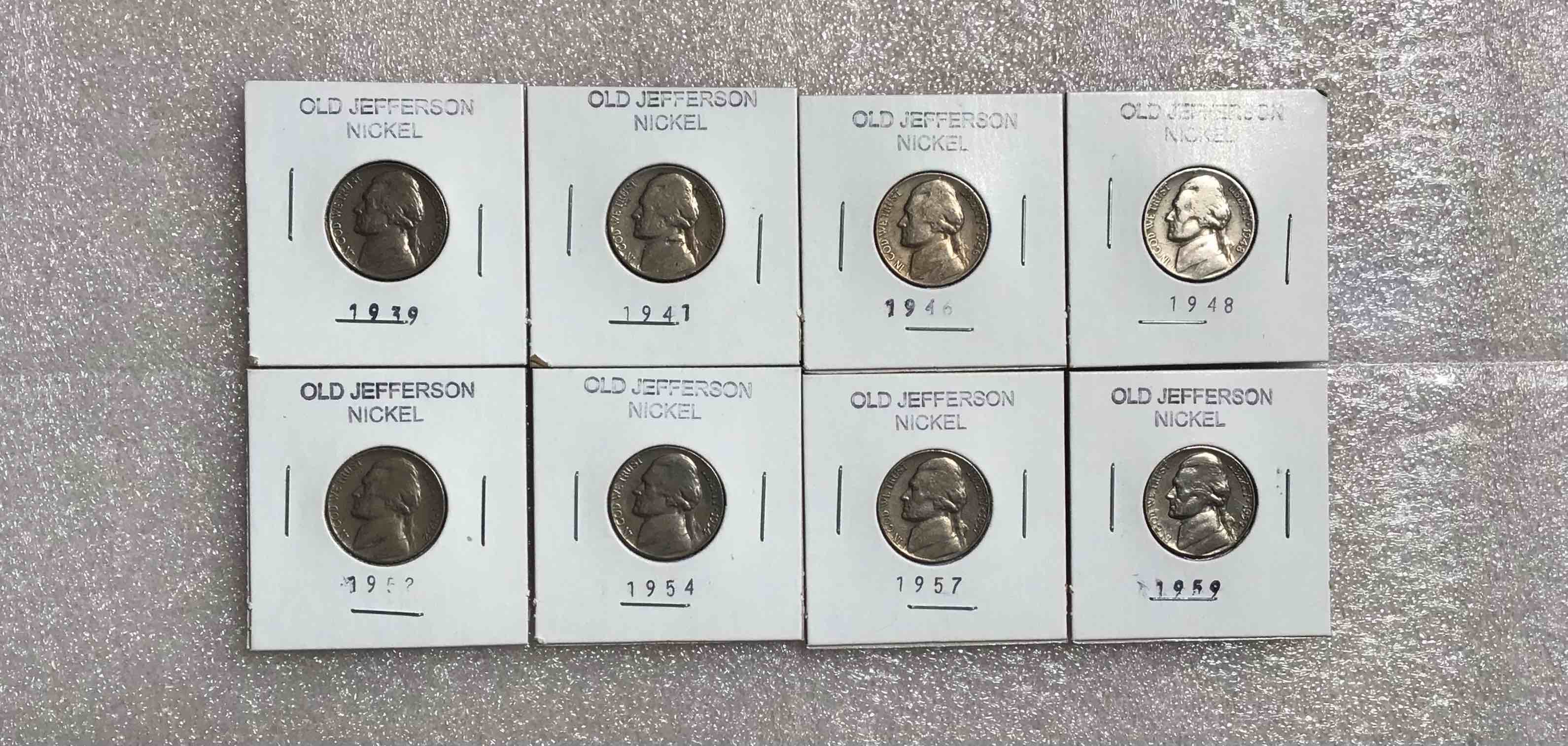 8 Old Jefferson Nickels
