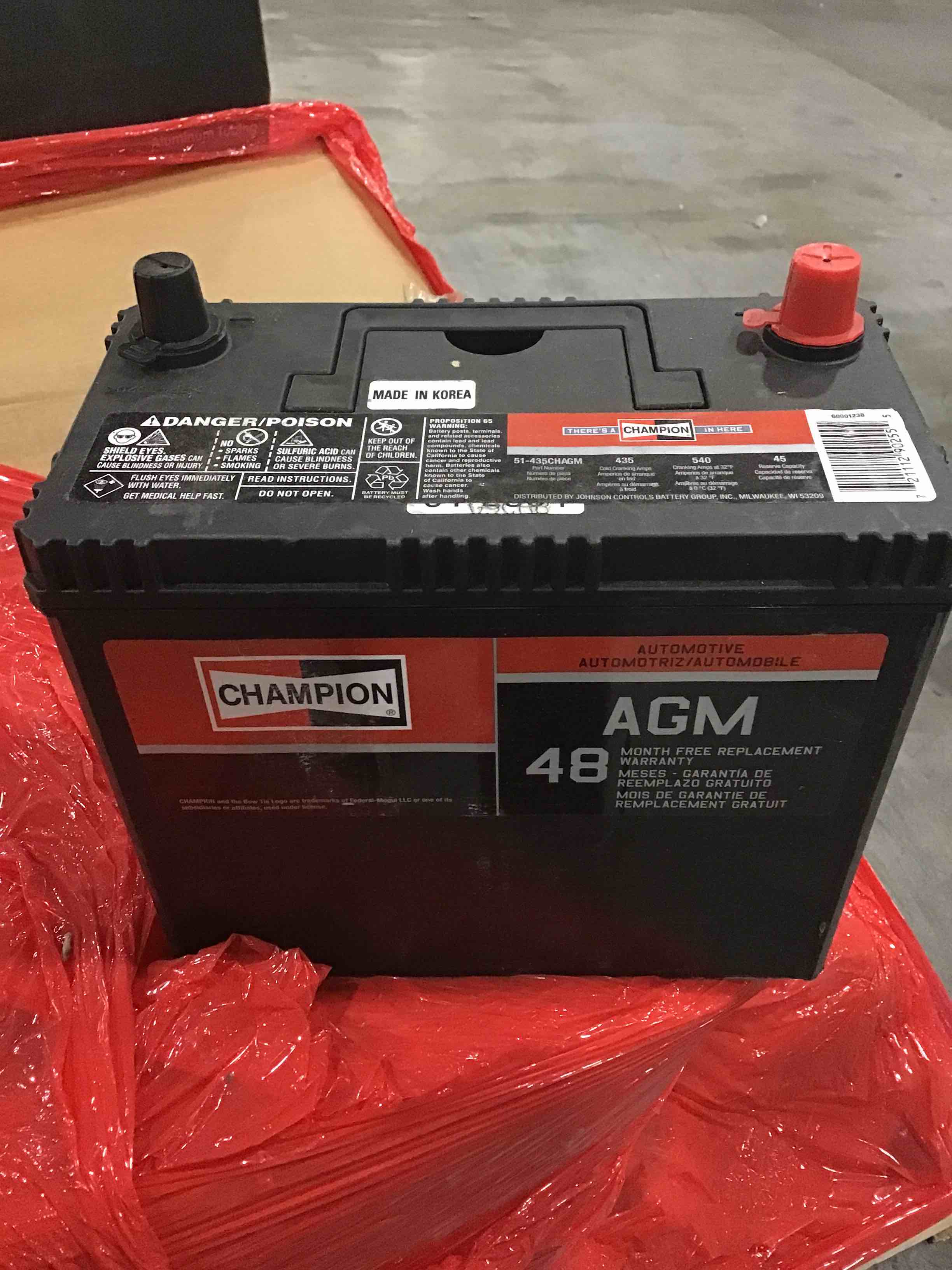 CHAMPION AGM 48 BATTERY 