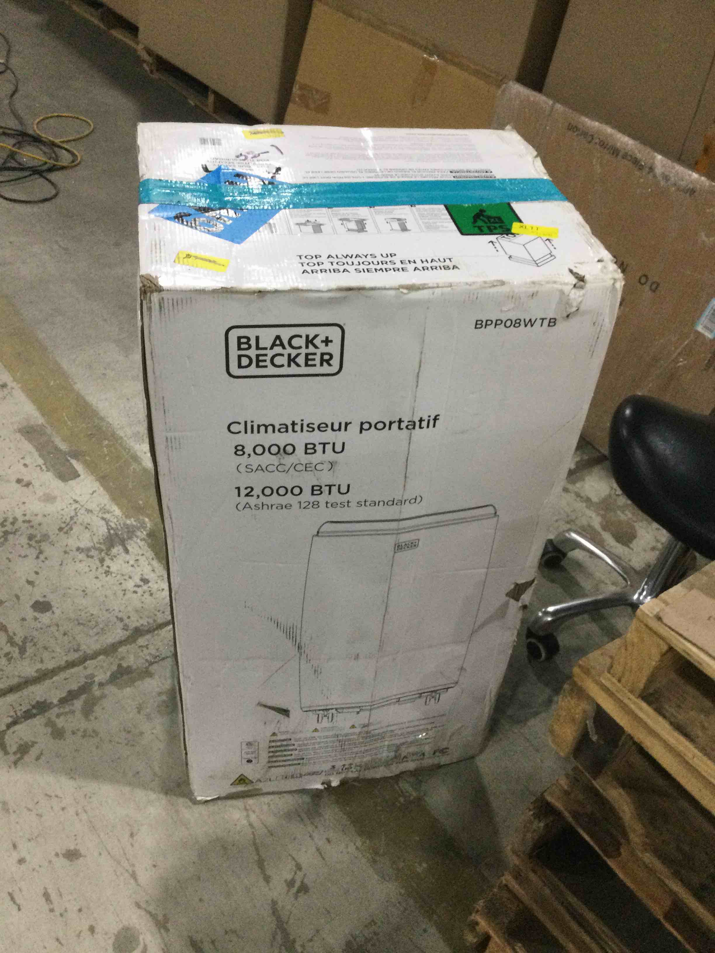 BLACK+DECKER 12,000 BTU Portable Air Conditioner with Remote Control, White