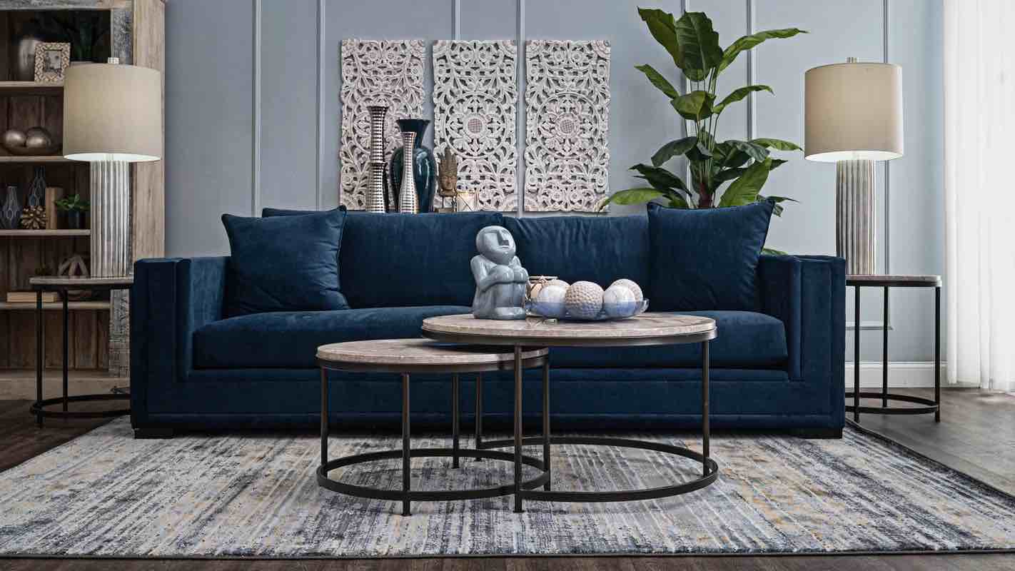 **AS IS**DAMAGED**Luca 107" Square Arm Sofa with Reversible Cushions