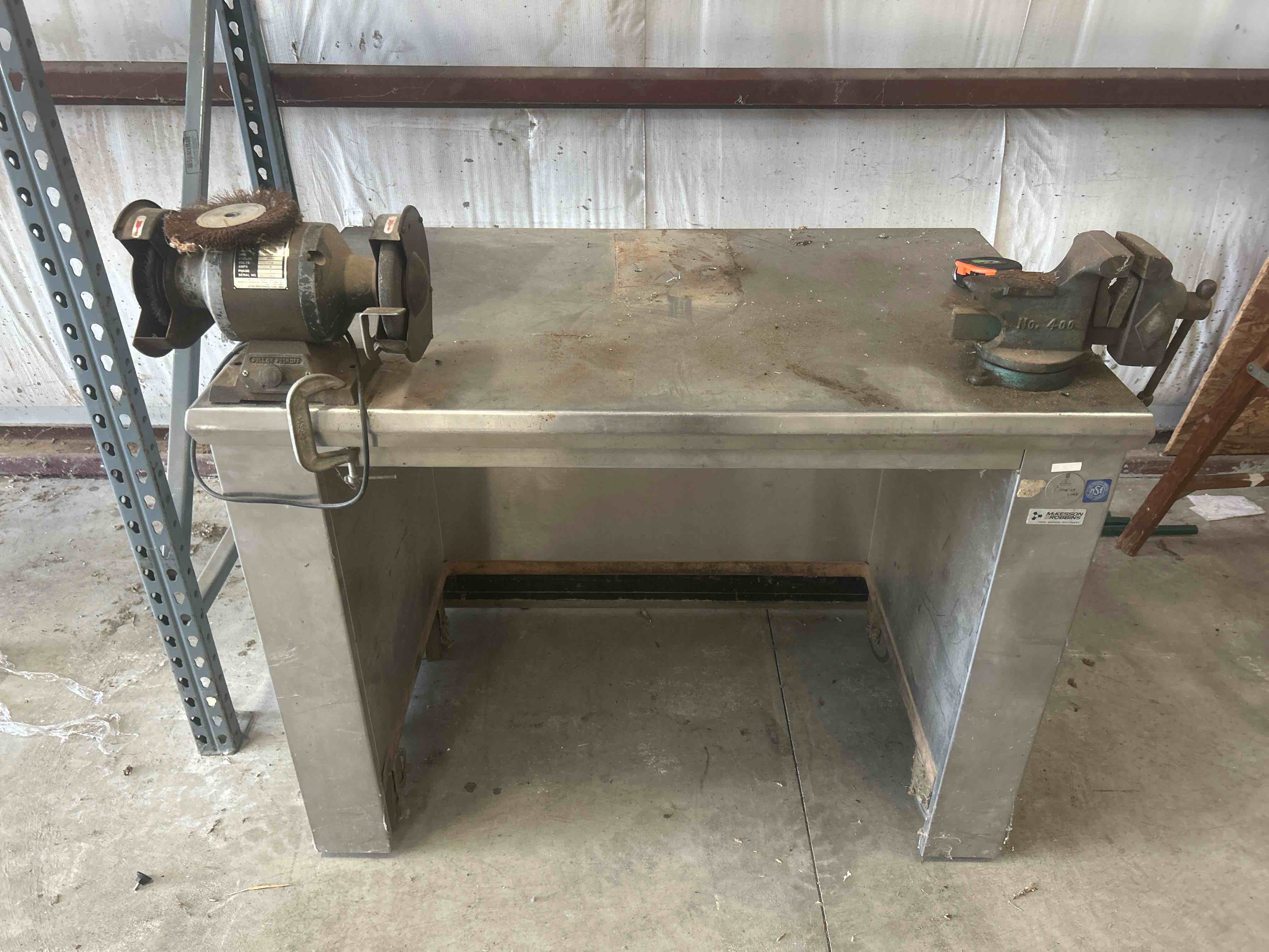 48 INCH STAINLESS STEEL WORK TABLE ON CASTERS