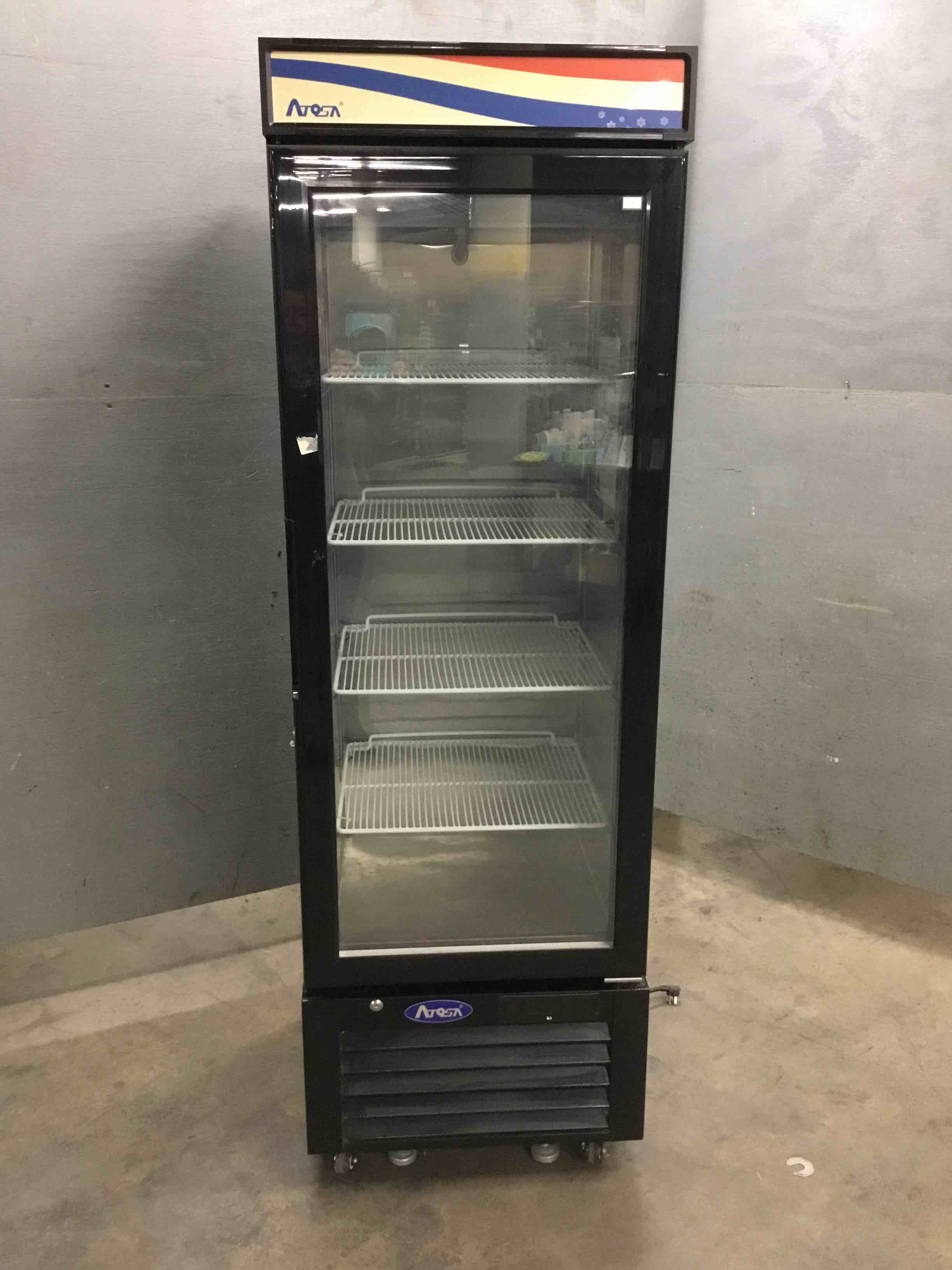 2019 Atosa Glass Door Reach-In Refrigerated Merchandiser In Casters 