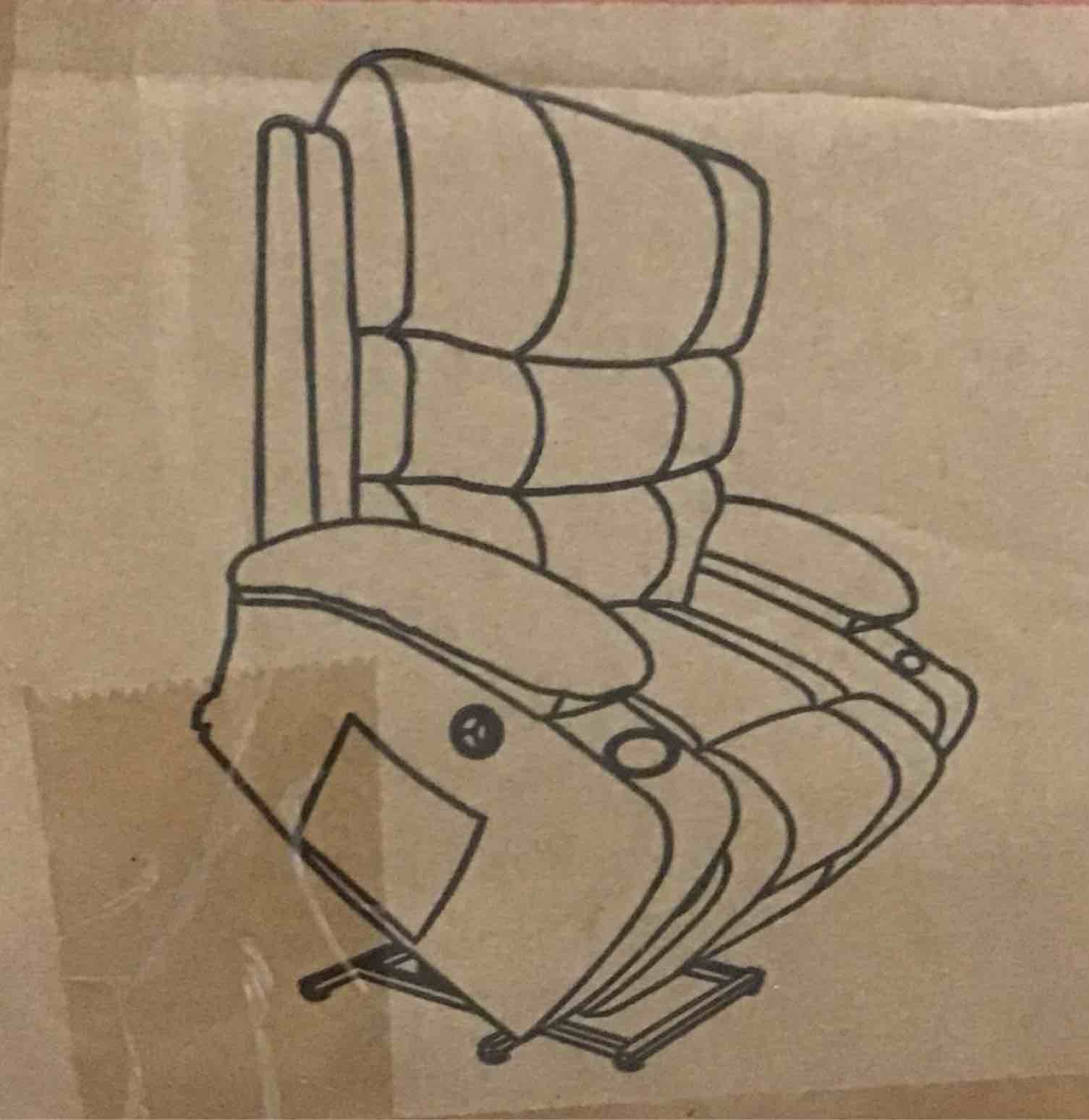 RECLINER CHAIR - BEIGE- 1209-BEIGE-A (INCOMPLETE ONLY BOX 1 OF 2 ) (similar to the picture)