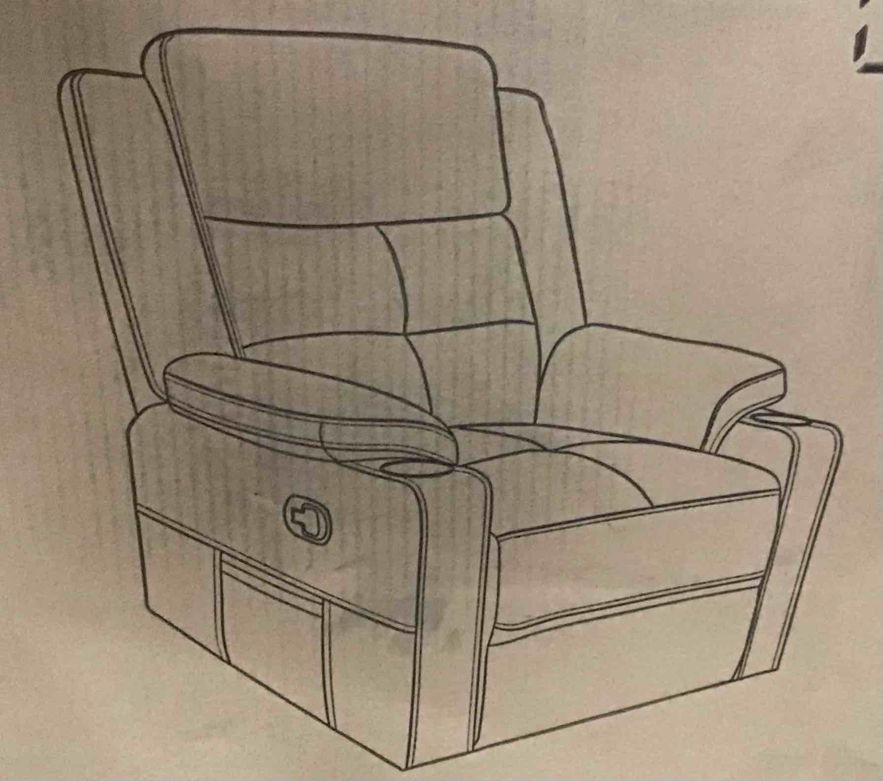 home & kitchen Living room chairs, swivel rocking recliner - black  (complete, 2 boxes )