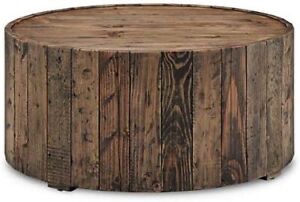 LTSTYLES FURNITURE Rund Cocktail Table w/casters/table Salon Ronde Bois 