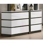 Furniture of America Misti Contemporary Solid Wood 6-Drawer Dresser in White