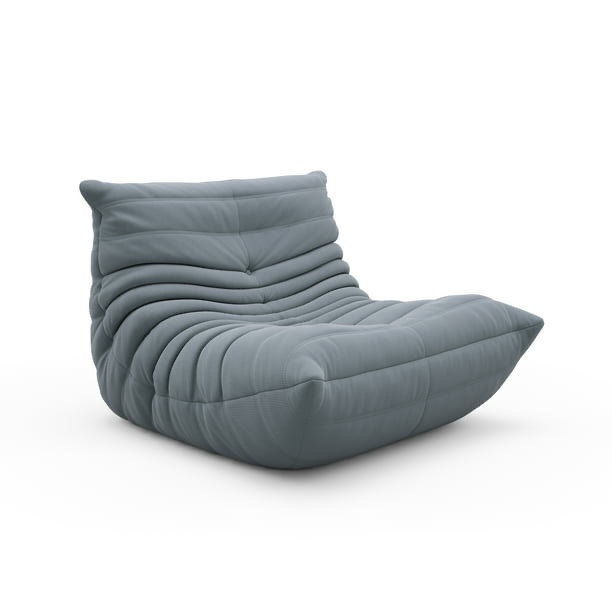 Corduroy Floor Sofa Lazy Lounge Chair Sofa Fireside Chair Soft Foam Bean Bag Couch for Bedroom Living Room,Blue