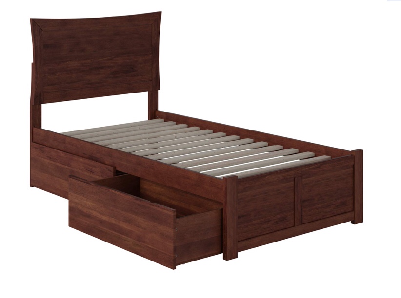 urban bed frame R-263114 color walnut size twin XL (incomplete) 