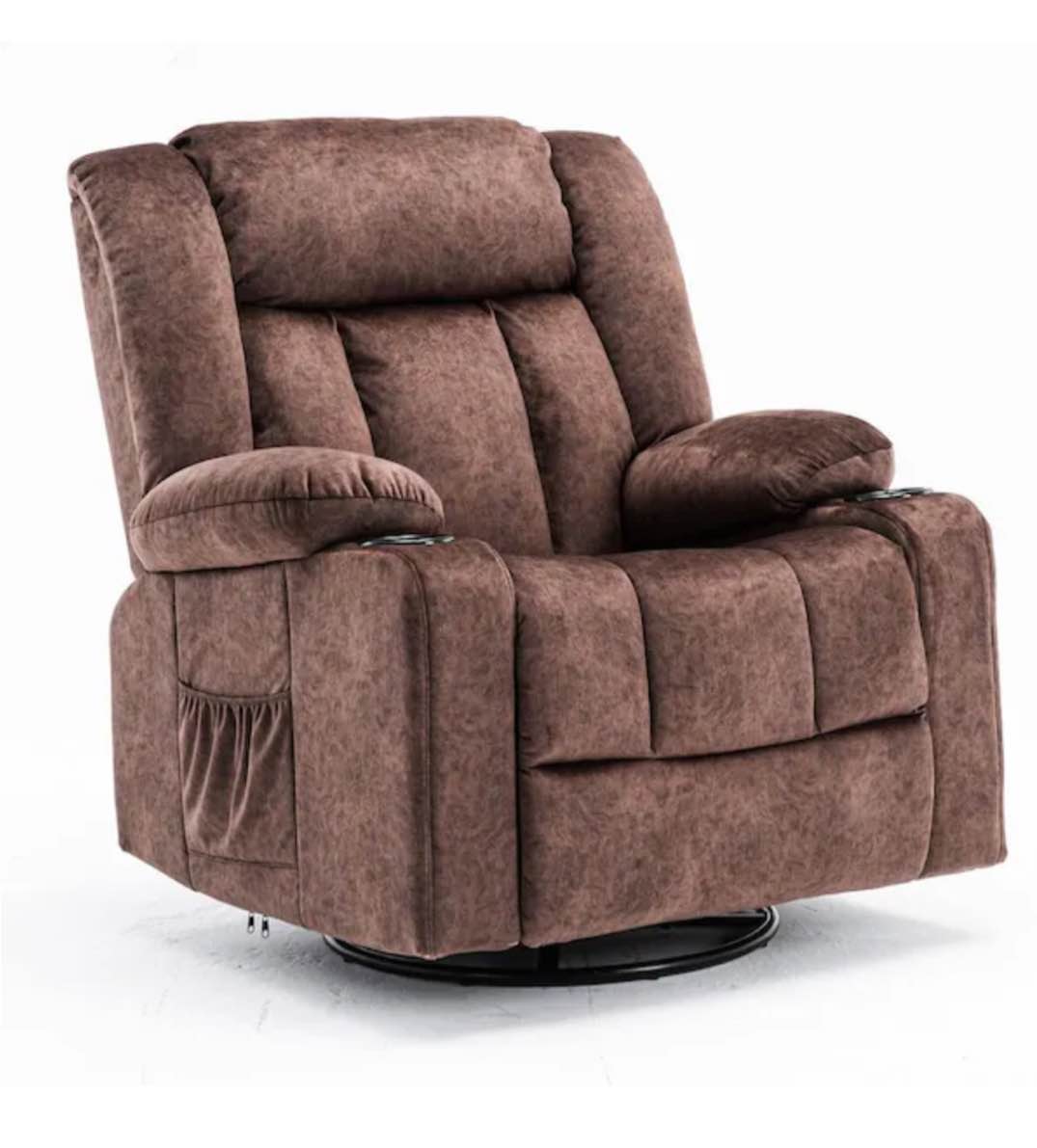 Brown Recliner Chair Massage Rocker with Heated Swivel Lazy Boy Recliner (Incomplete) box 1/2 only 