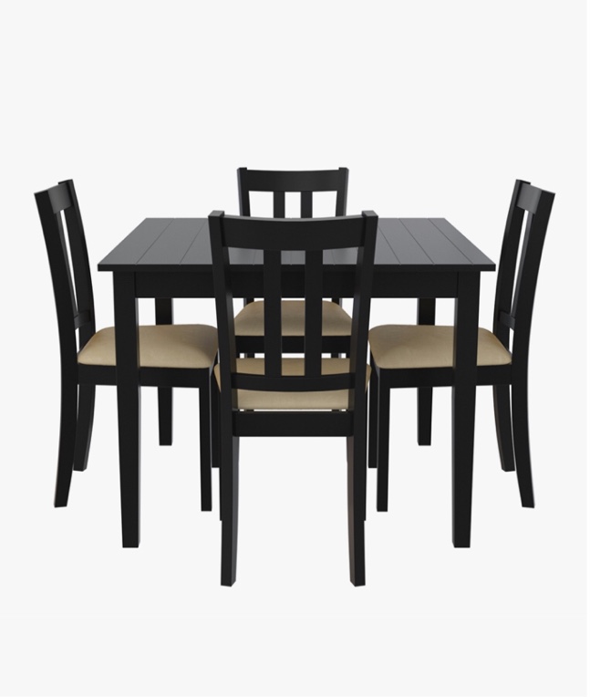 Dorel Living Redmond 5-Piece Traditional Dining Set in Black/Beige