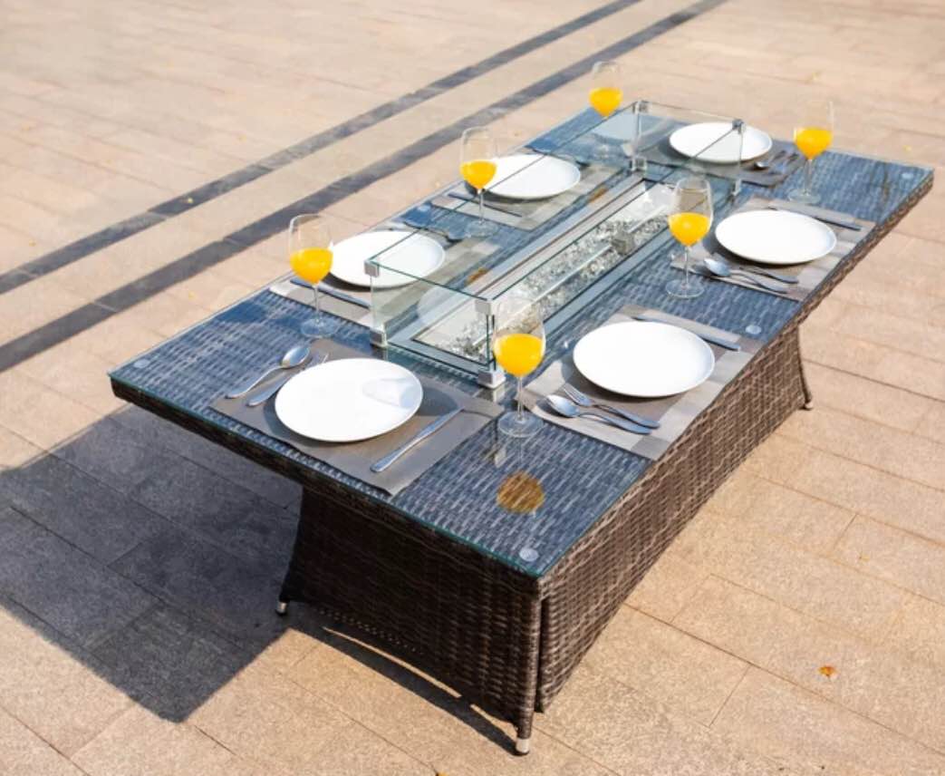 Colville Patio Aluminum Propane Fire Pit Table 