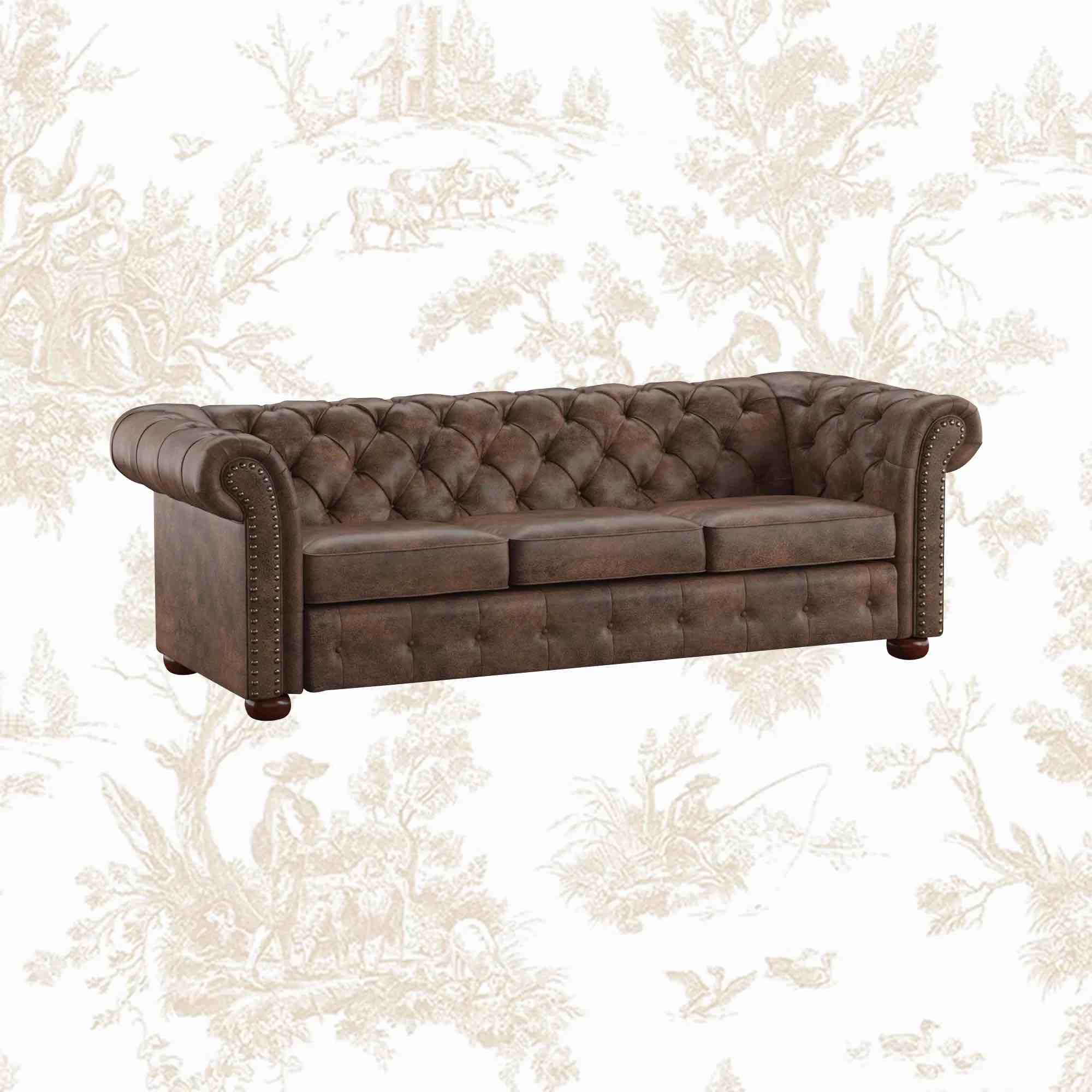 Tufted 7.7" Rolled Arm Sofa INCOMPLETE ( box 2 of 3) 