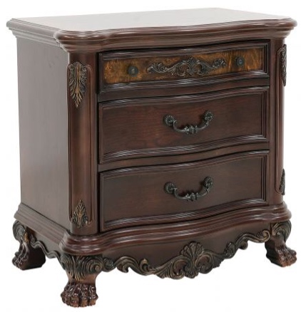 Homelegance Deryn Park 3 Drawer Nightstand in Cherry