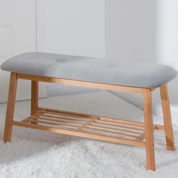 Tashaunda Shoe Bench with Storage Shelf for Entryway