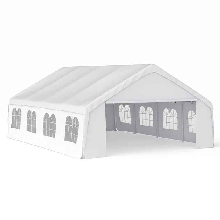 20 Ft. W x 26 Ft. D Steel Party Tent (incomplete)