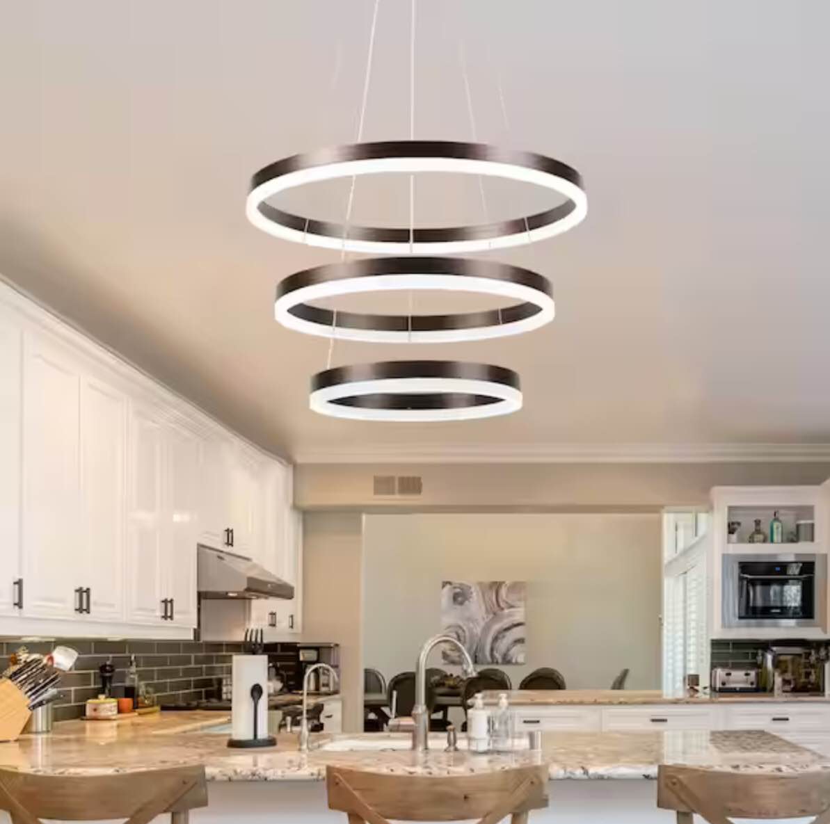 Carson 3-Light Integrated LED Brown Chandelier