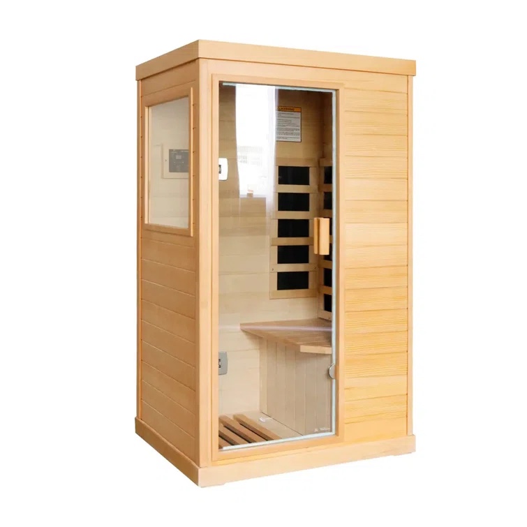Pynsseu Single Person Bluetooth Compatible FAR Infrared Sauna in Hemlock (incomplete box a only)