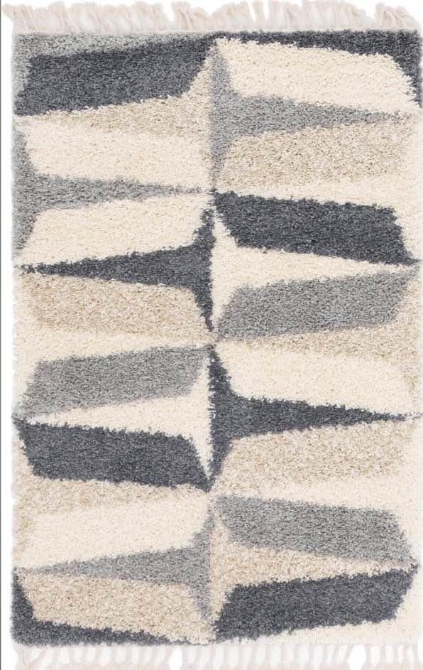 Unique Loom Hygge Shag T-LAGOM6 Gray Area Rug 5’ X 8’