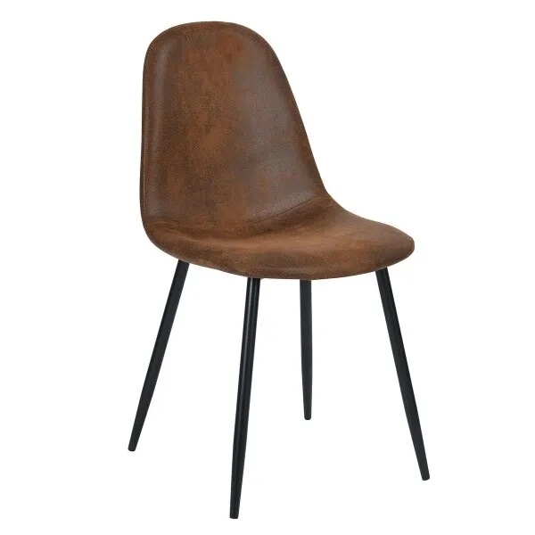 Homy Casa Charlton Brown Faux Suede Upholstered Dining Chairs 