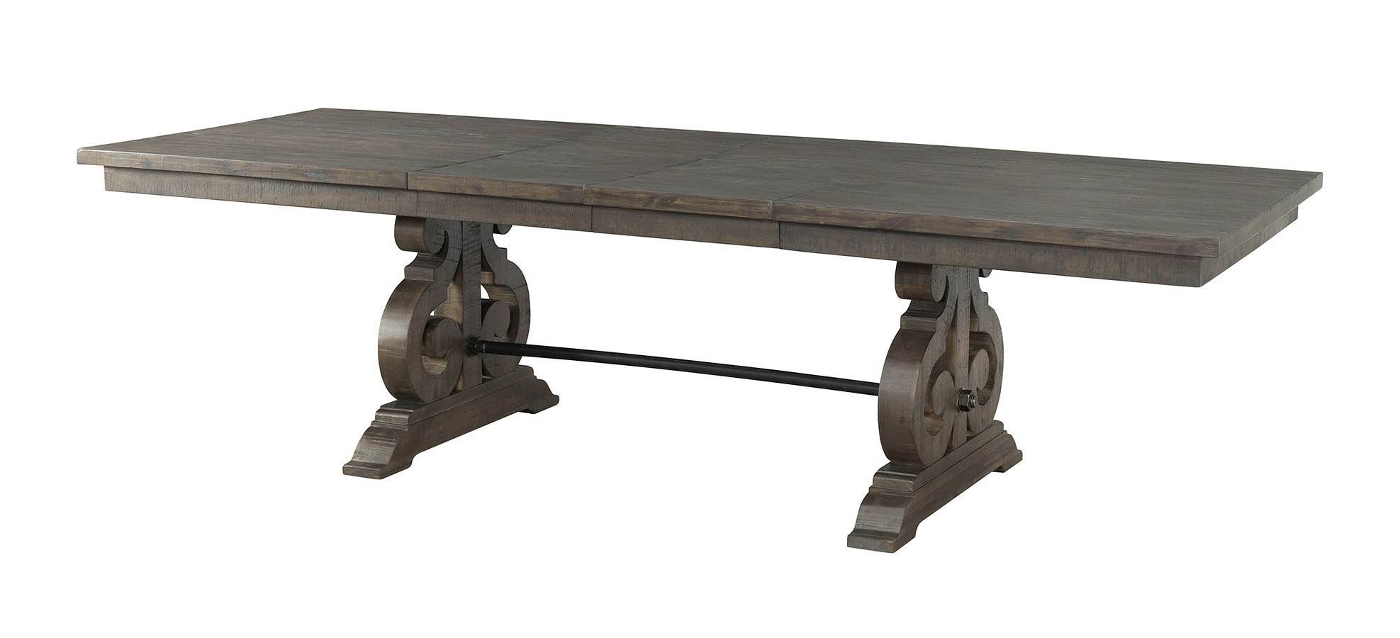 Rustic Distressed Farmhouse Dining Set Extends 112 Table Bench Chairs Corbels (Incomplete)