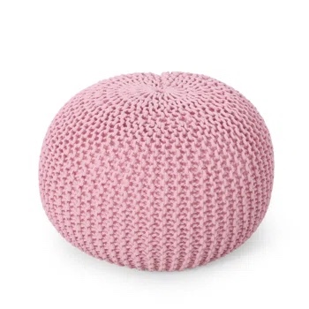 Cotton Knitted Pouf-Pink 