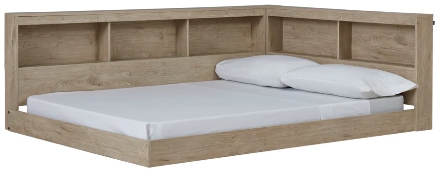 Teddy Natural Wood Tone Bookcase Storage With Side Rail (BOOKCASE ONLY)
