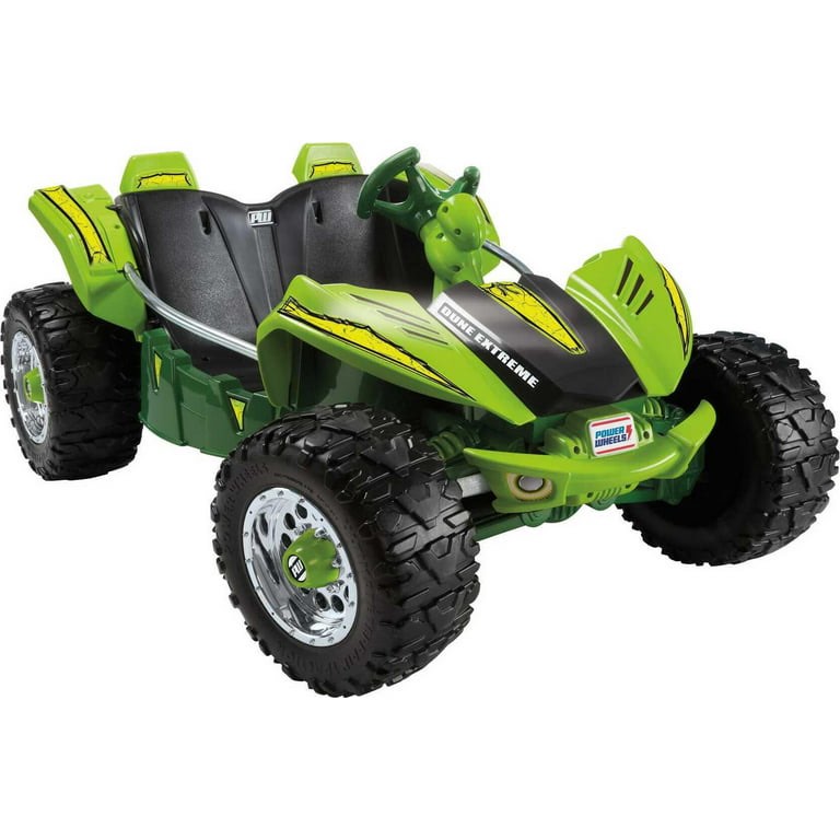 12V Power Wheels Dune Racer Extreme Battery-Powered Ride-On Vehicle with Storage Area, Green
