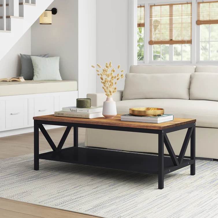 Tallac Solid Wood 4 Legs Coffee Table with Storage