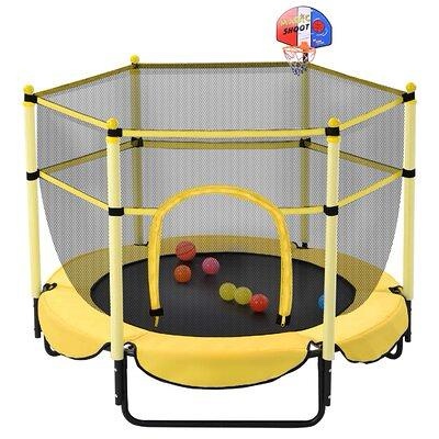 5FT Trampoline With Basketball Hoop For Fun, Outdoor & Indoor Mini Toddler Trampoline