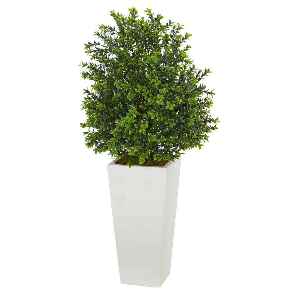 Indoor/Outdoor Sweet Grass Artificial Plant in White Tower Planter by Nearly Natural