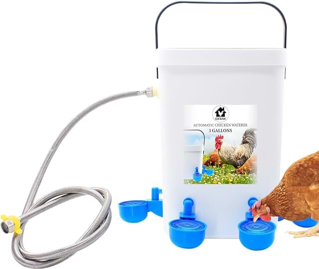 GIFANK Automatic Chicken Water Float Controlled 3 Gallons Poultry Water Dispenser
