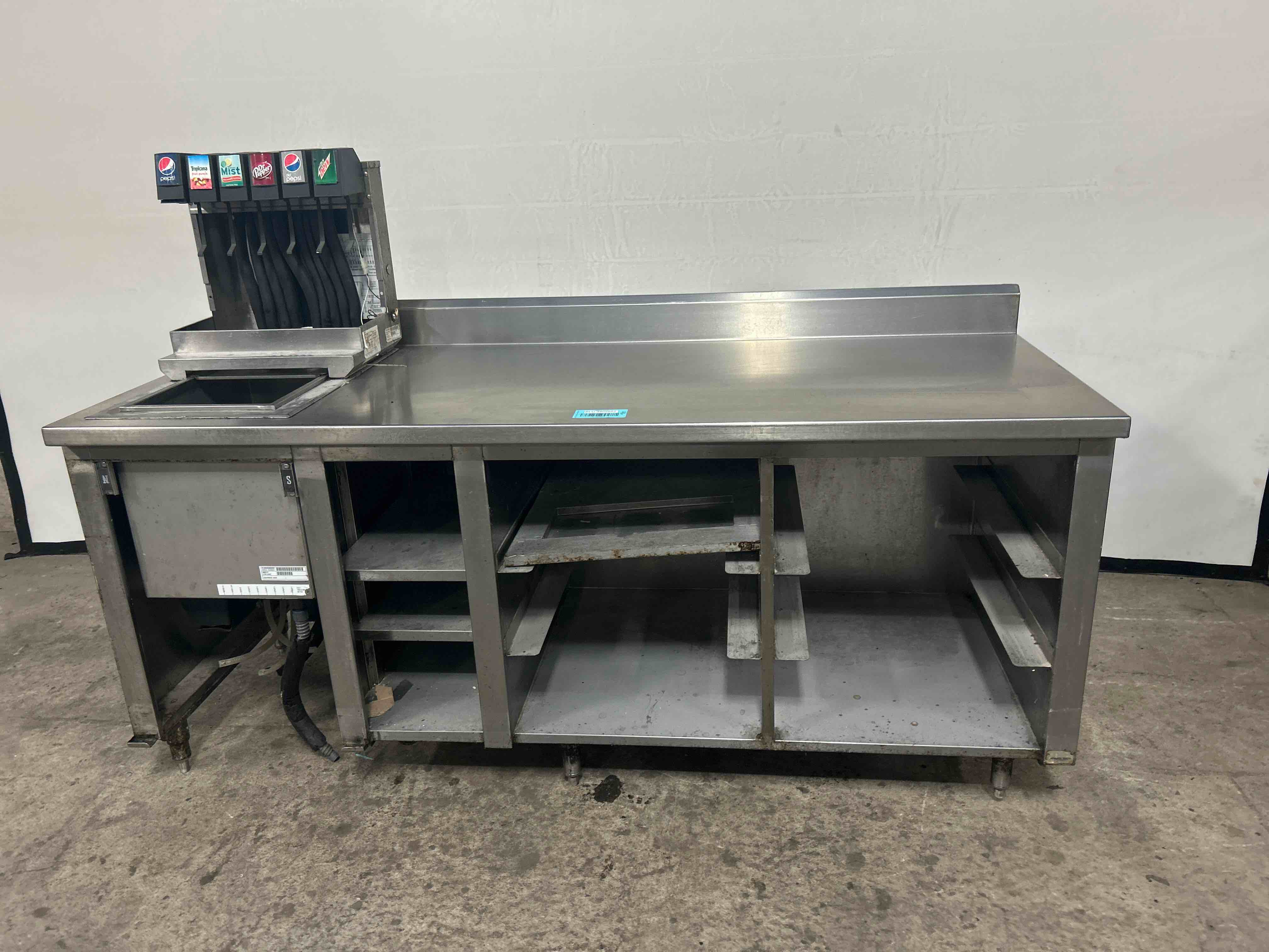 80 INCH STAINLESS STEEL DRINK STATION