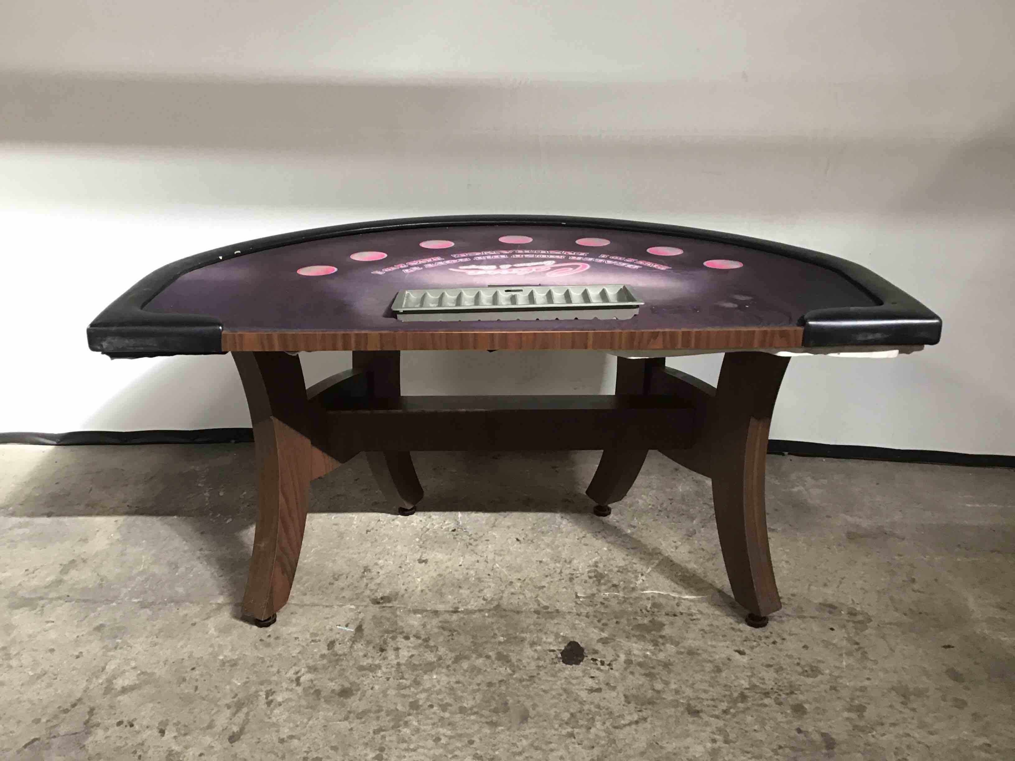 72x44 INCH FELT TOP HALF MOON BLACKJACK TABLE